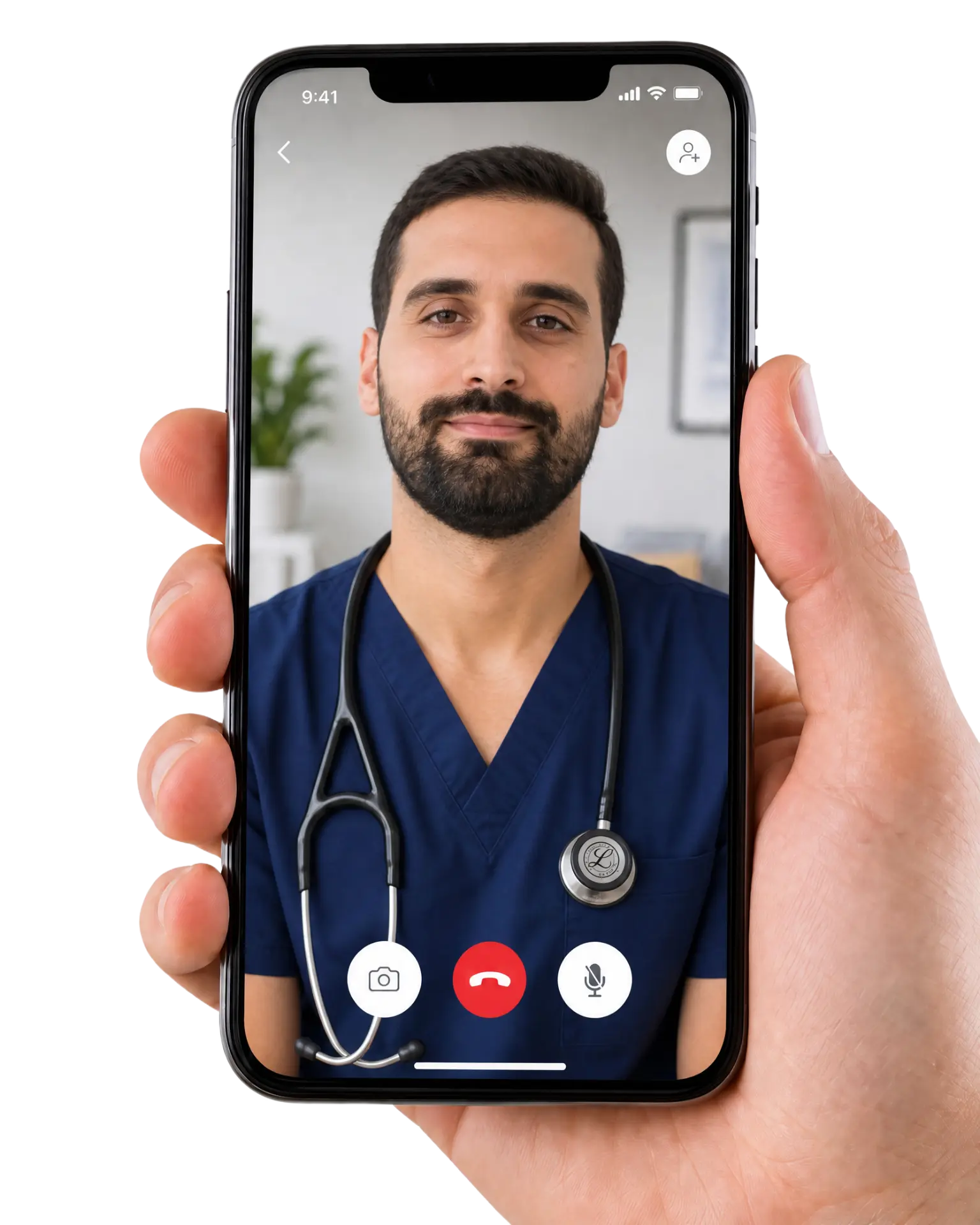 Patient on a video call with a US-licensed RWell clinician