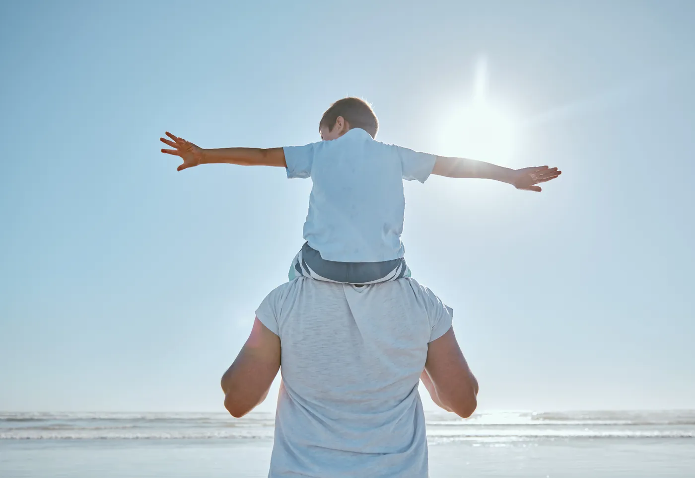 Father with his child after restoring his energy with hormone therapy